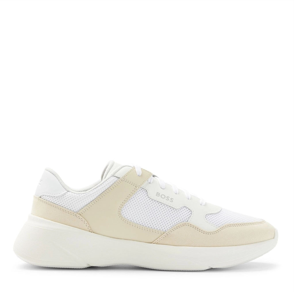 Hugo Boss Mens Dean Running Trainers - Beige - Size UK 6